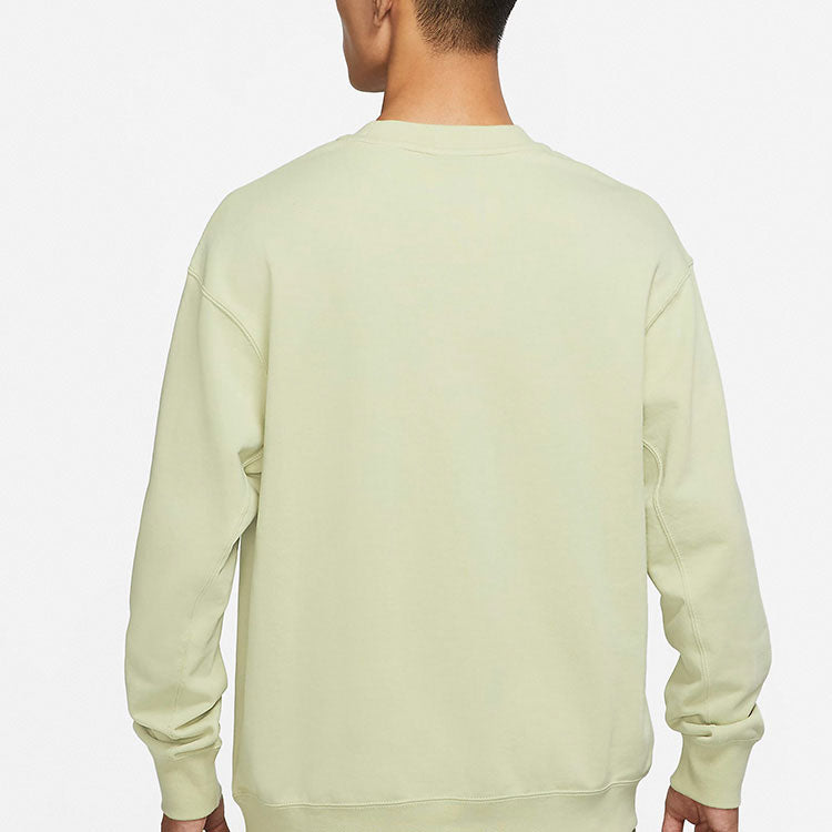Men's Nike Embroidered Logo Sports Round Neck Pullover Green DR7836-371