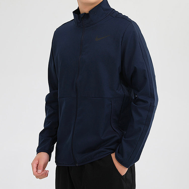 Nike Dri-FIT Woven Training Casual Sports Jacket Obsidian Color Black CU4954-451