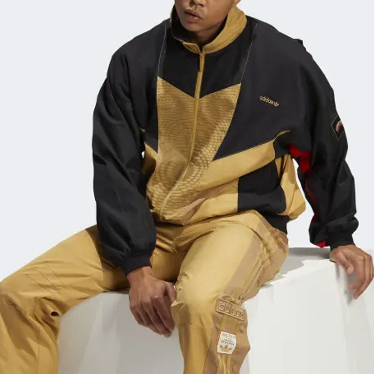 Men's adidas originals x MIDWEST KIDS Crossover Loose Casual Stand Collar Sports Jacket Colorblock H62574