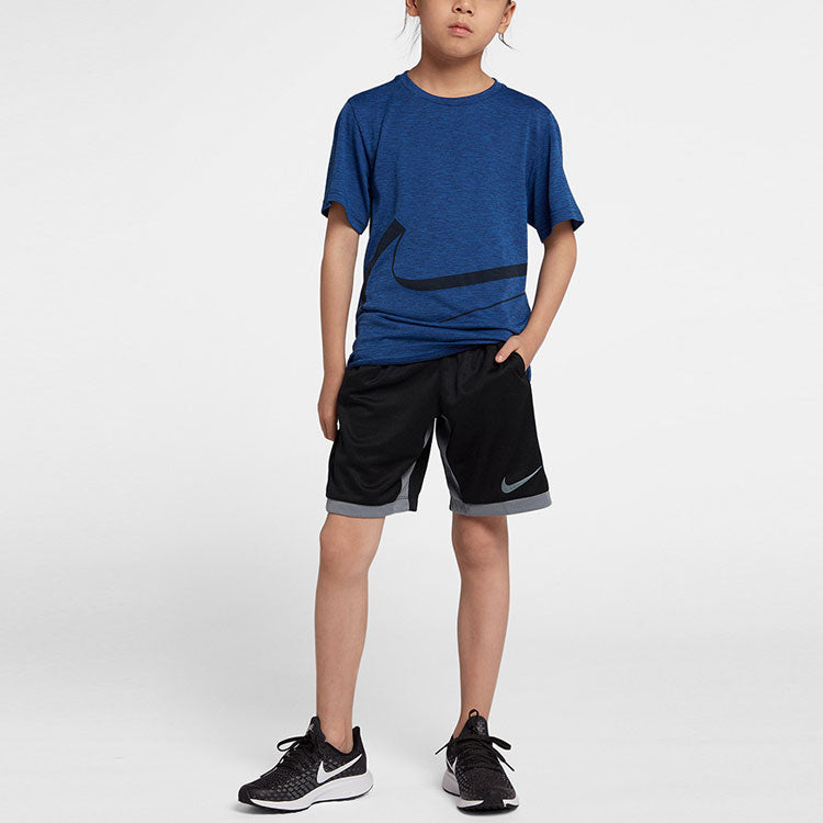 (GS) Nike Training Breathable Logo Sports Shorts Boy Black 939655-010