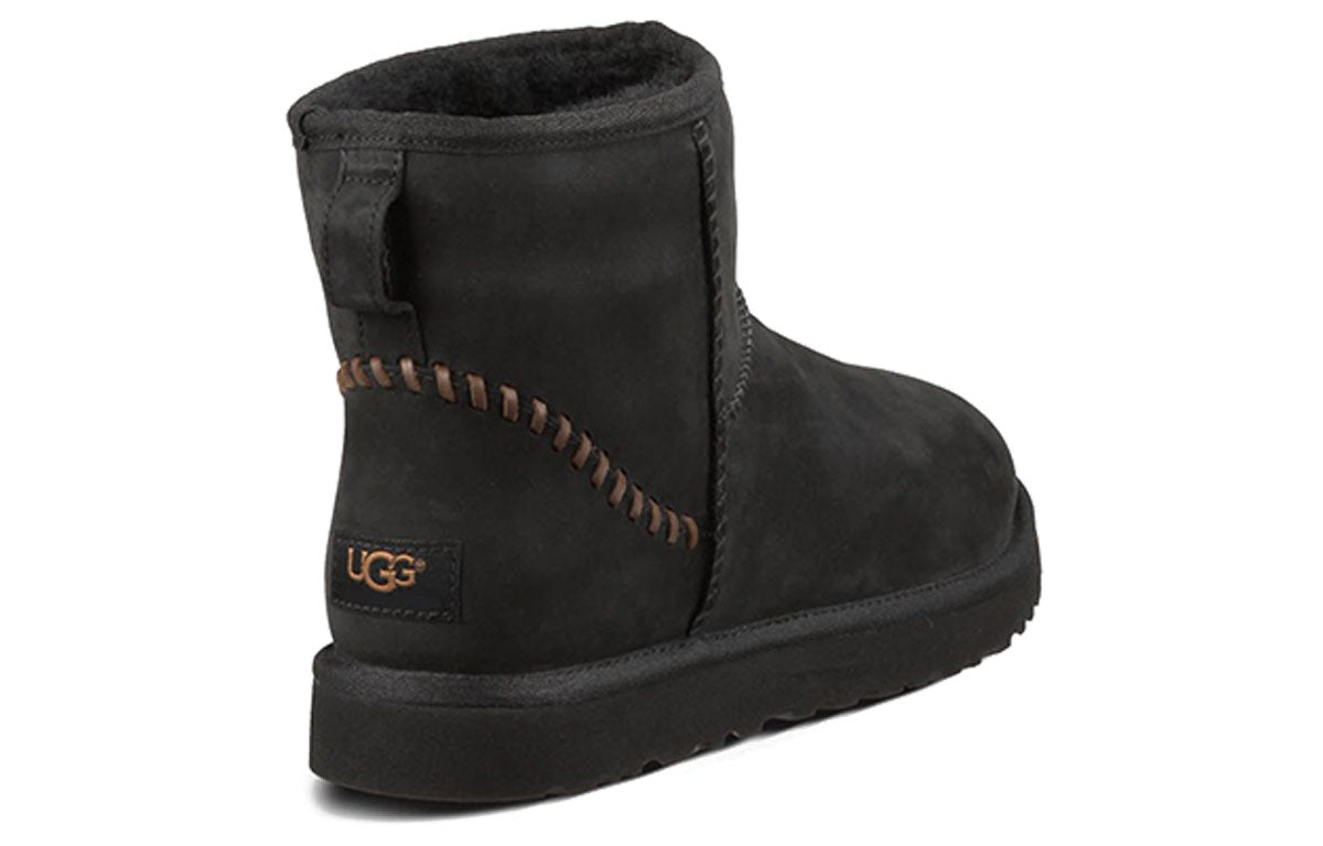 UGG Classic Mini Deco Snow Boots 'Black Grey' 1003945-BLK