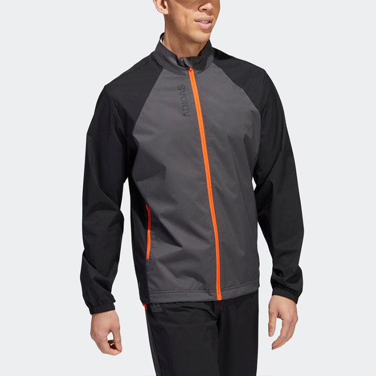 adidas Colorblock Golf Sports Water Repellent Long Sleeves Jacket Gray Black HF9187