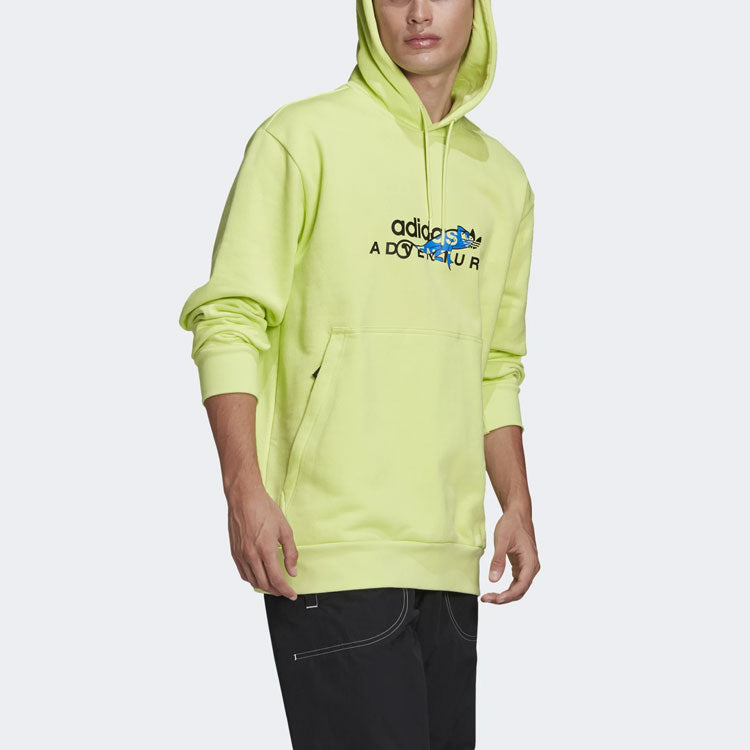adidas originals Adv Logo Hoody Dragon Printing Sports Yellow GN2344