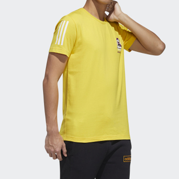 adidas neo M Gk Tee1 Round Neck Yellow GK6142