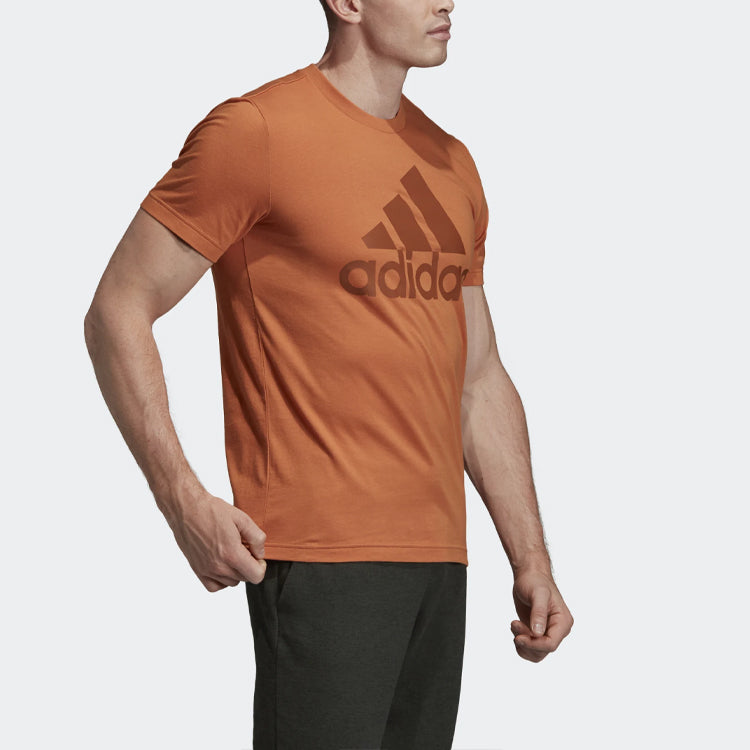 adidas MH Bos Tee Gym Training Sports Round Neck Short Sleeve Khaki Brown EB5243