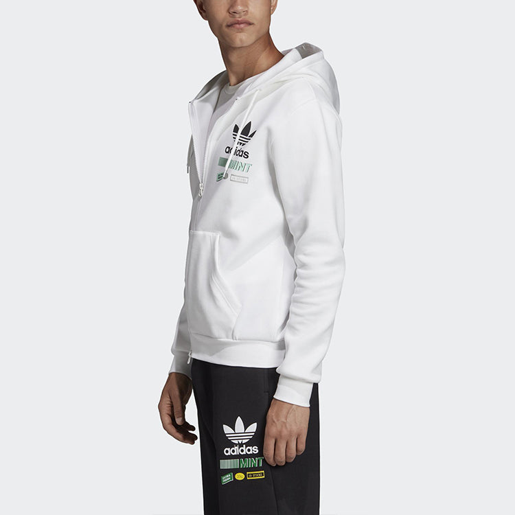 adidas originals Bodega Fzhood Logo Printing Sports Hooded Jacket White FP7703