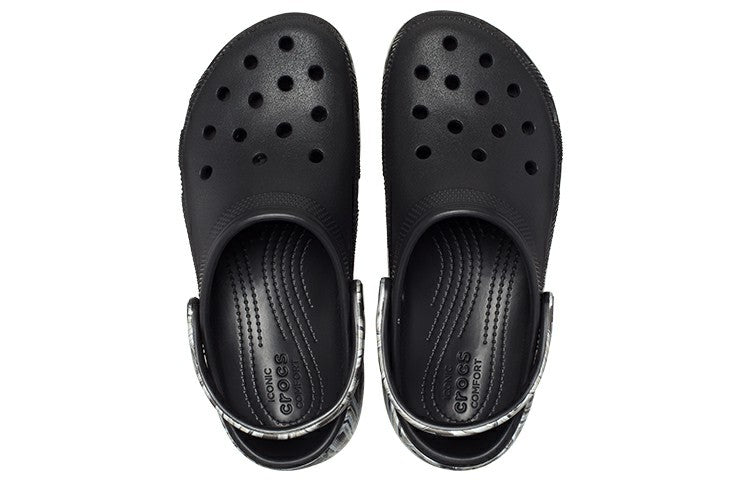 (WMNS) Crocs Classic Crush Disco Clog 'Black' 208123-0C4