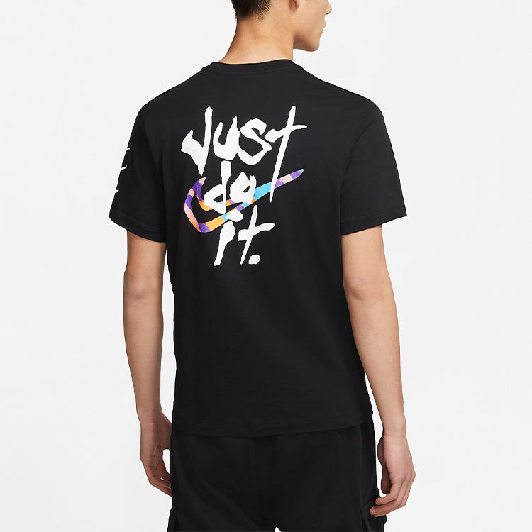 Nike Sportswear Print Casual Sports Short Sleeve Black DB6136-010