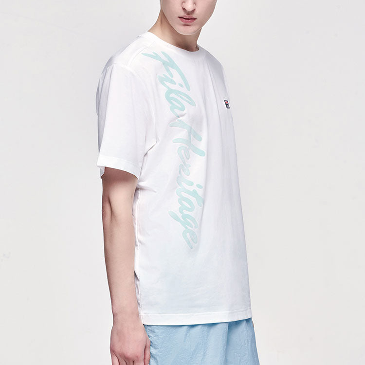 FILA Alphabet Printing Knit Short Sleeve White A51M123104F-WT