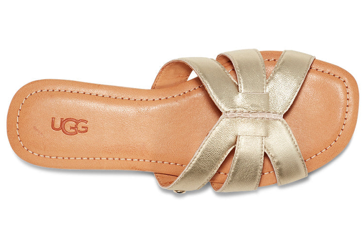 (WMNS) UGG Teague Brown Gold Color Slippers 'Brown Gold' 1119753-GLDM