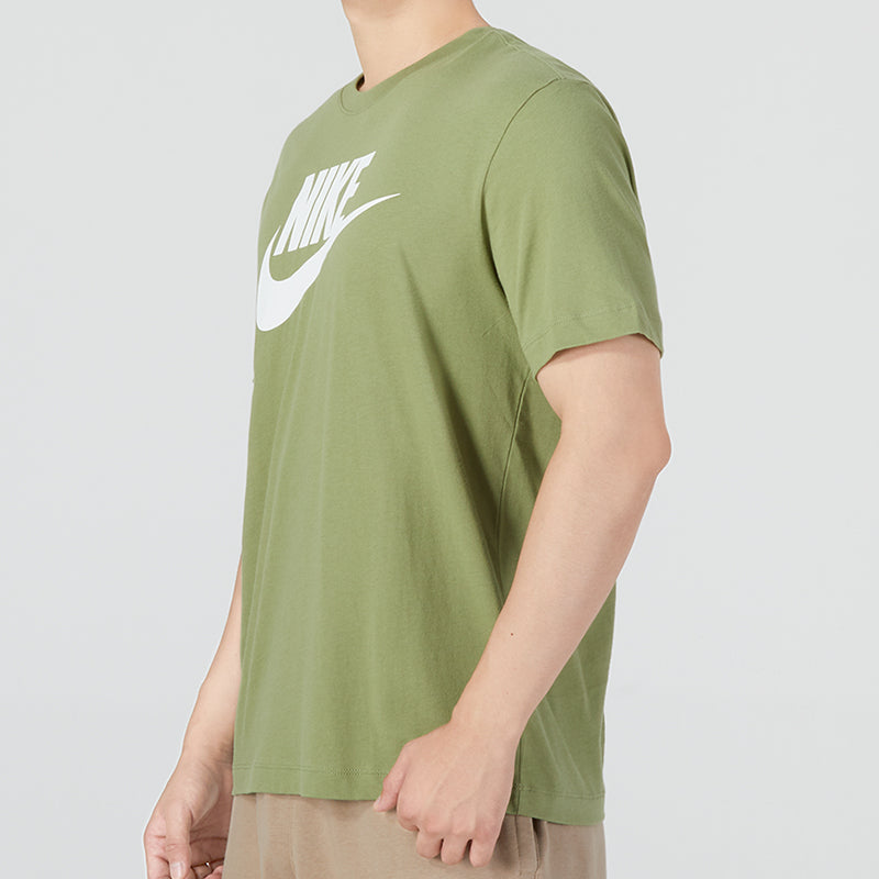Men's Nike Sportswear Minimalistic Alphabet Logo Athleisure Casual Sports Round Neck Short Sleeve Olive Green T-Shirt AR5005-334