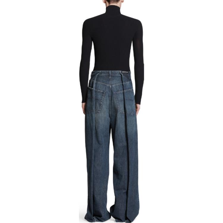 Balenciaga Double Side Pants 'Dark Blue' 767983TNW654445