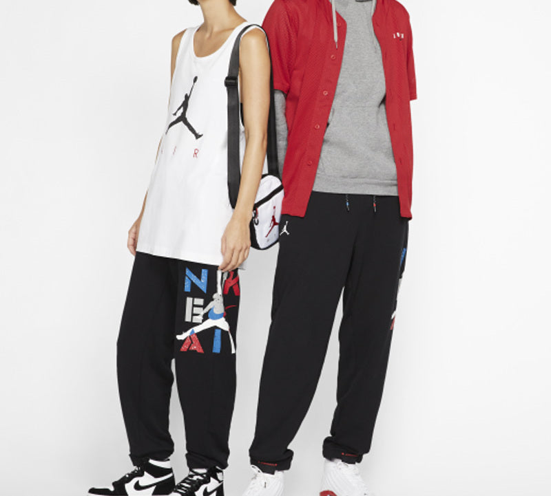 Air Jordan 14 Legacy Alphabet Printing Casual Pants Black CQ8304-010