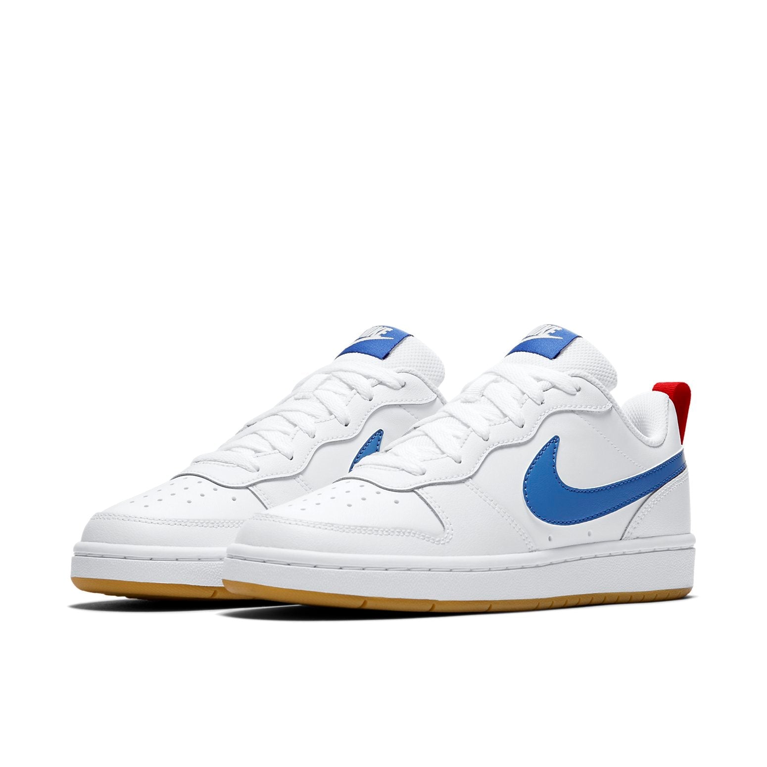 (GS) Nike Court Borough Low 2 'White Blue Red' BQ5448-109