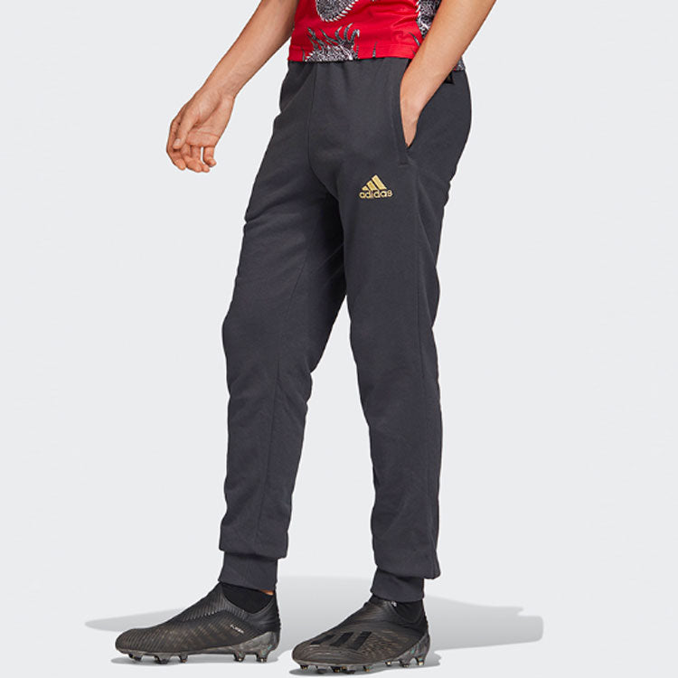 Men's adidas Manchester United Soccer/Football Logo Sports Pants/Trousers/Joggers Carbon Black FH8548
