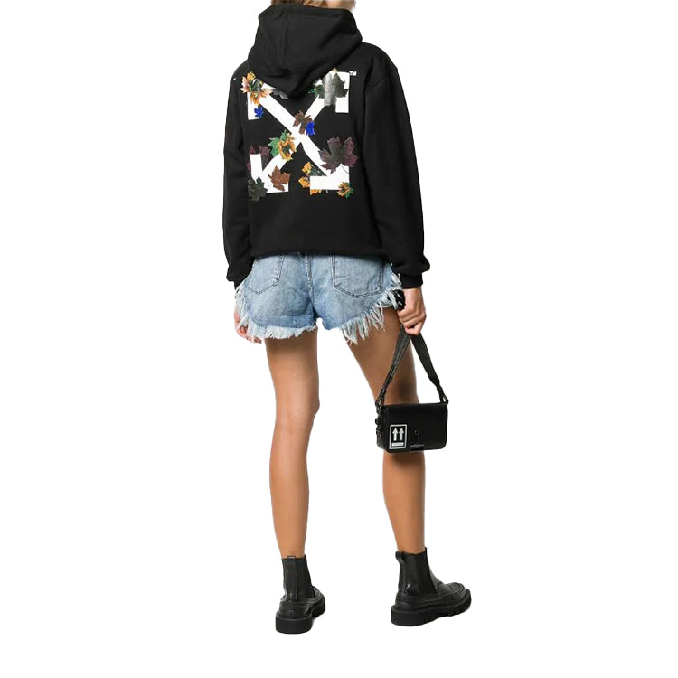(WMNS) Off-White Leaves Arrow Hoodie Black OWBB032E20JER0031001