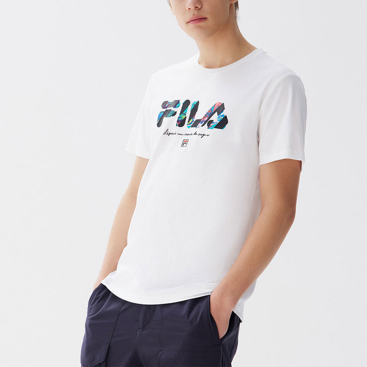 FILA Logo Letter Printing Sports Male White F11M128105F-WT