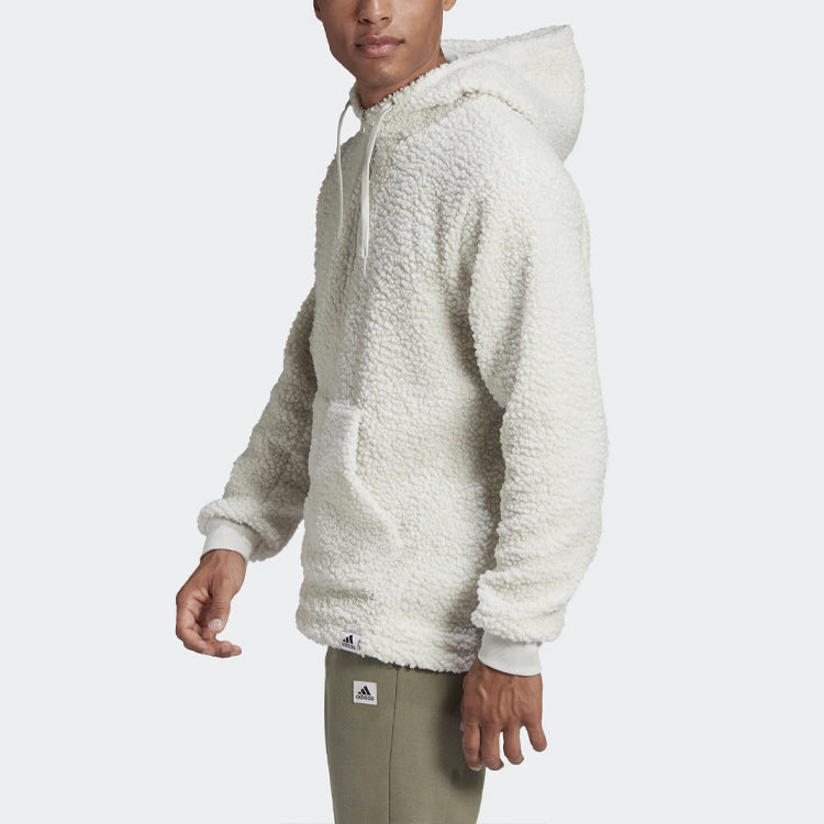 adidas Brilliant Basics polar fleece Stay Warm Solid Color Hooded Jacket Gray GD3834