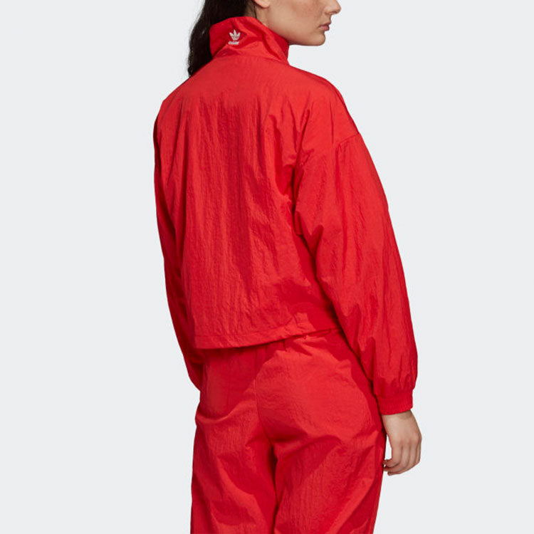 (WMNS) adidas originals LRG LOGO TT Large logo Sports Jacket Red FM2585