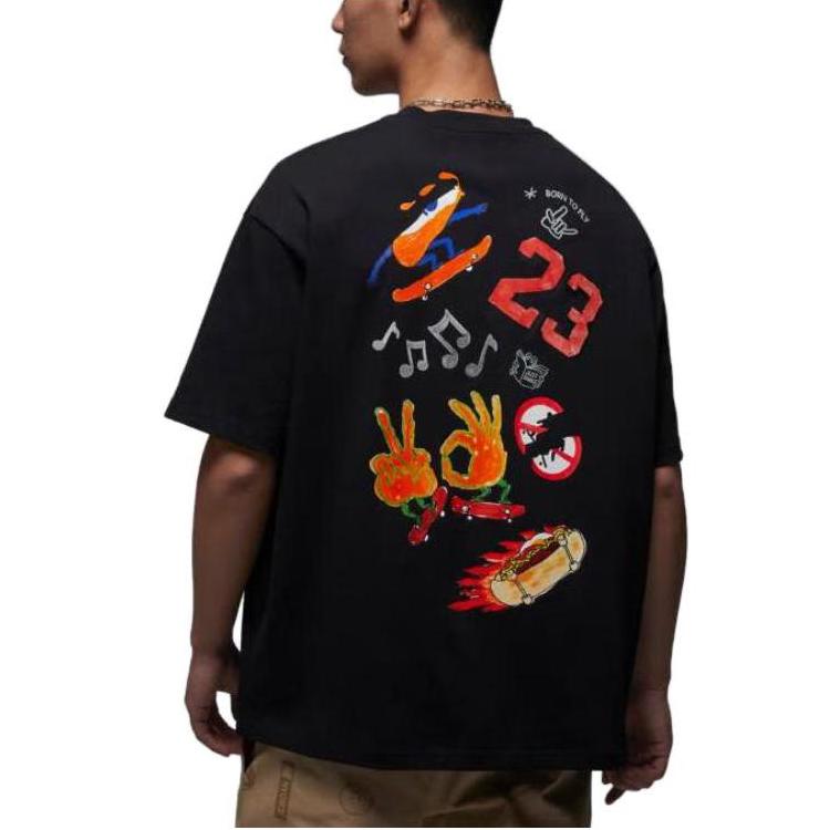 Air Jordan Fire Jumpman Logo T-Shirt 'Black' FJ7685-010