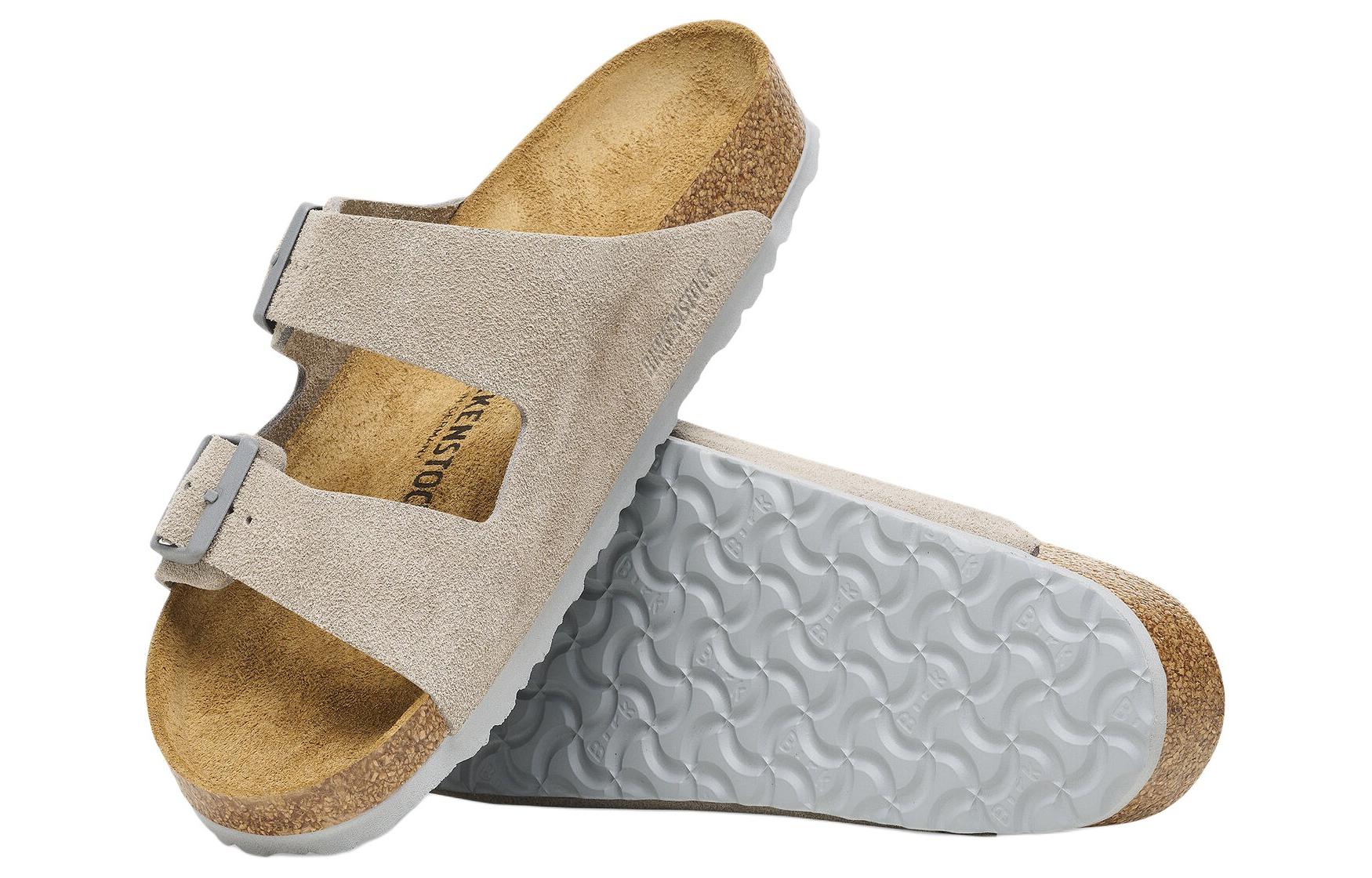 Birkenstock Arizona Suede Leather Sandals 'Stone Coin' 1027749