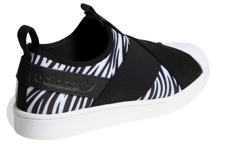 (WMNS) adidas originals Superstar Slip On Zebra Black/White EX4622