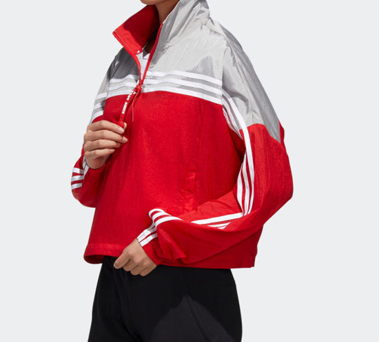 (WMNS) adidas Urban Anorak Tatting Stitching Hooded Jacket Red/Grey GJ9021