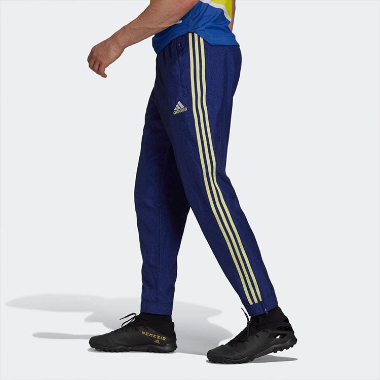 Men's adidas Stripe Logo Casual Bundle Feet Sports Pants/Trousers/Joggers Blue GR2925
