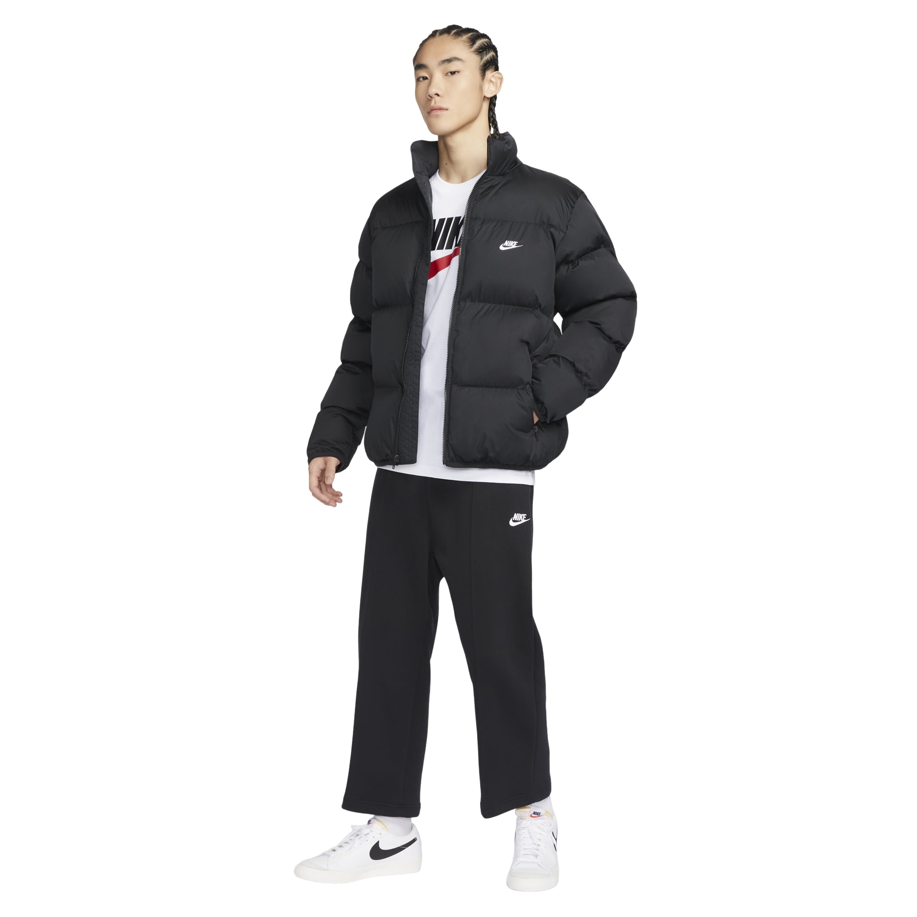Nike Sportswear Club Puffer Jacket Asia Sizing 'Black' FB7369-010