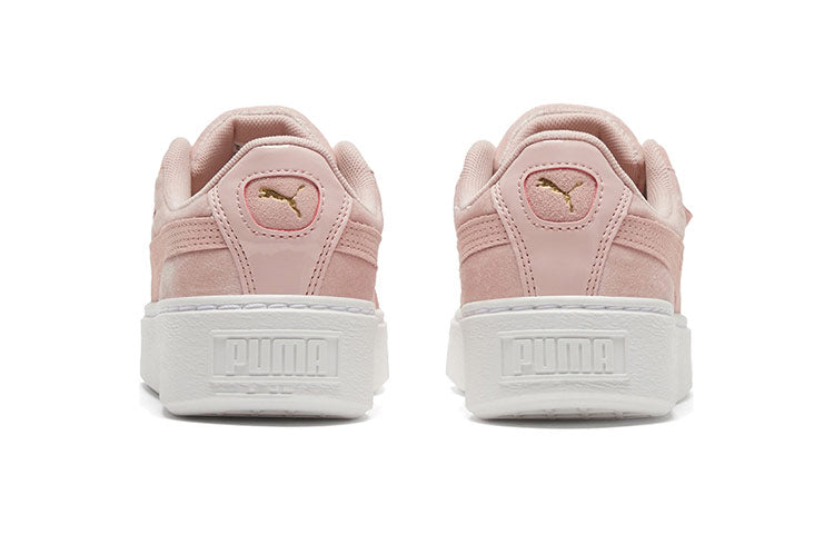 (WMNS) PUMA Platform Velvet Pink/White Low Casual Board Shoes 373935-02