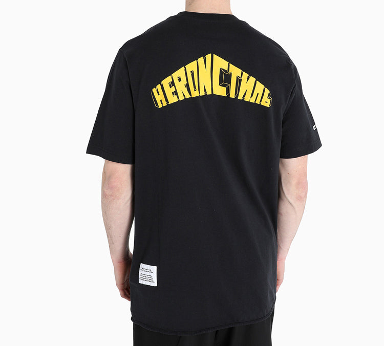 Men's HERON PRESTON Alphabet Logo Printing Short Sleeve Black HMAA010S209140261060