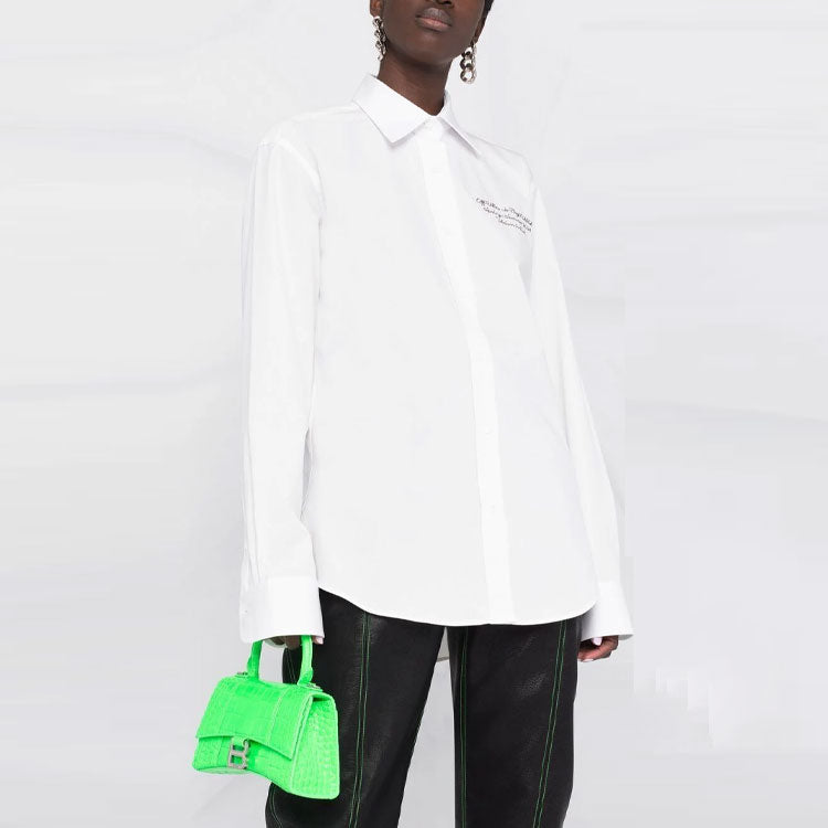 (WMNS) Off-White SS21 Long-Sleeved Shirt White OWGA096S21FAB0010100