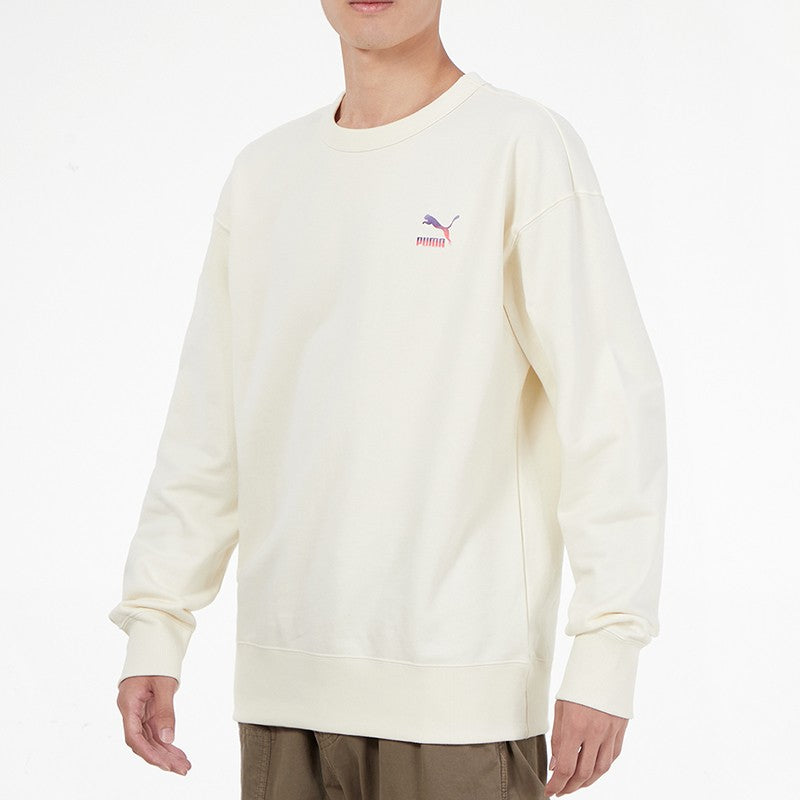 PUMA Athleisure Casual Sports Loose Round Neck Knit Pullover White 534498-73
