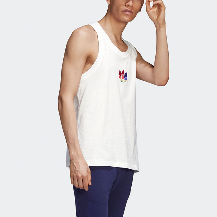 adidas originals Embroidered Logo Retro Sports Vest White GE0855