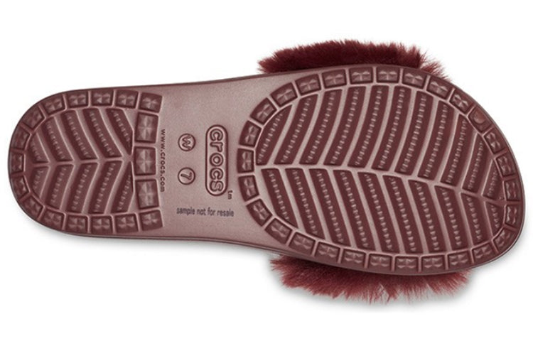 (WMNS) Crocs Wine Red Slippers 205968-60U