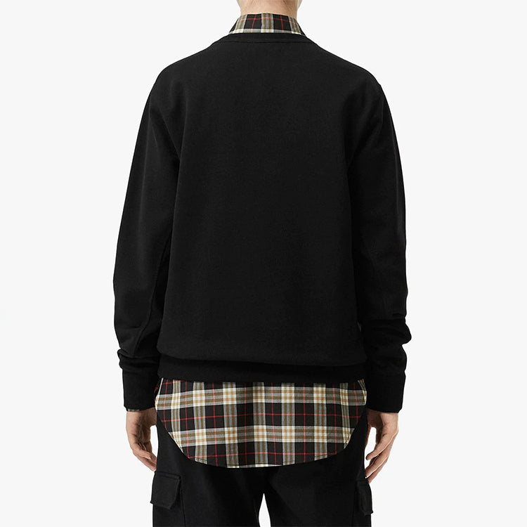 (WMNS) Burberry Pure Cotton Round Neck Pullover Long Sleeves Hoodie Black 80071681