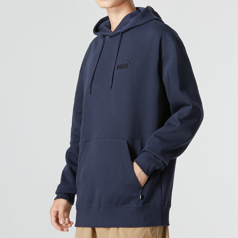 PUMA Small Logo Relaxed Logo Hoodie 'Navy' 673624-43