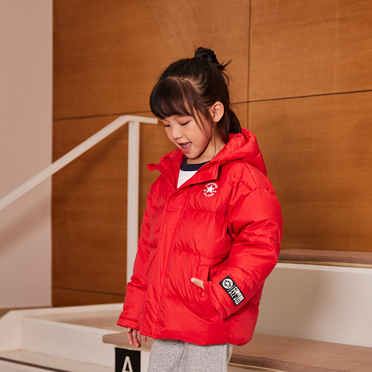 (GS) Converse Logo Printed Down Jacket 'Red White' CV2142005GS-004