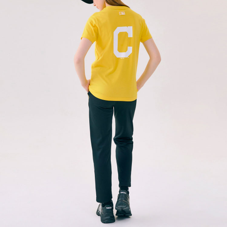 MLB  Disney Mickey Crossover Cleveland Guardians Basic Printing Short Sleeve Unisex Yellow 31TSK2031-45Y