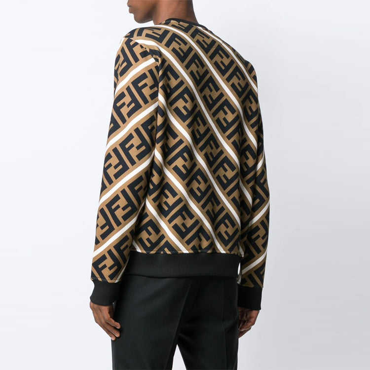 FENDI Logo Cotton Colorblock Sports 'Brown' FY0944A7A9F13J3