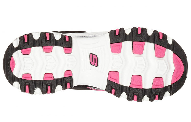 (WMNS) Skechers D'Lites Low-Top Daddy Shoes Black/Pink 11617-BKWP