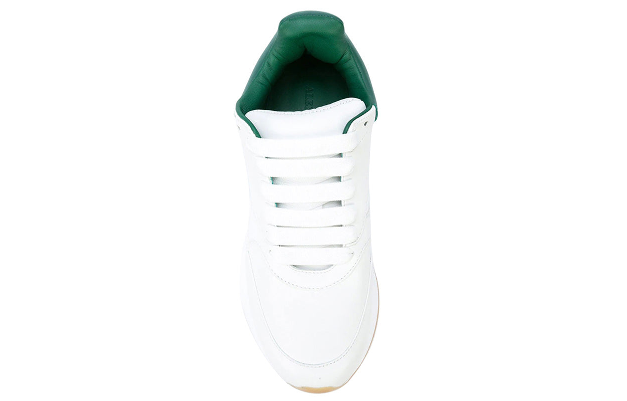 (WMNS) Alexander McQueen Oversized Runner Low Top Leather Sneakers with Mesh 'White Green' 533709WHRU39463