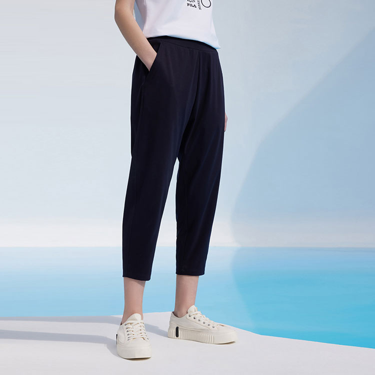 (WMNS) FILA Straight Leg Casual Knit Cropped Pants Blue F11W122609F-NV