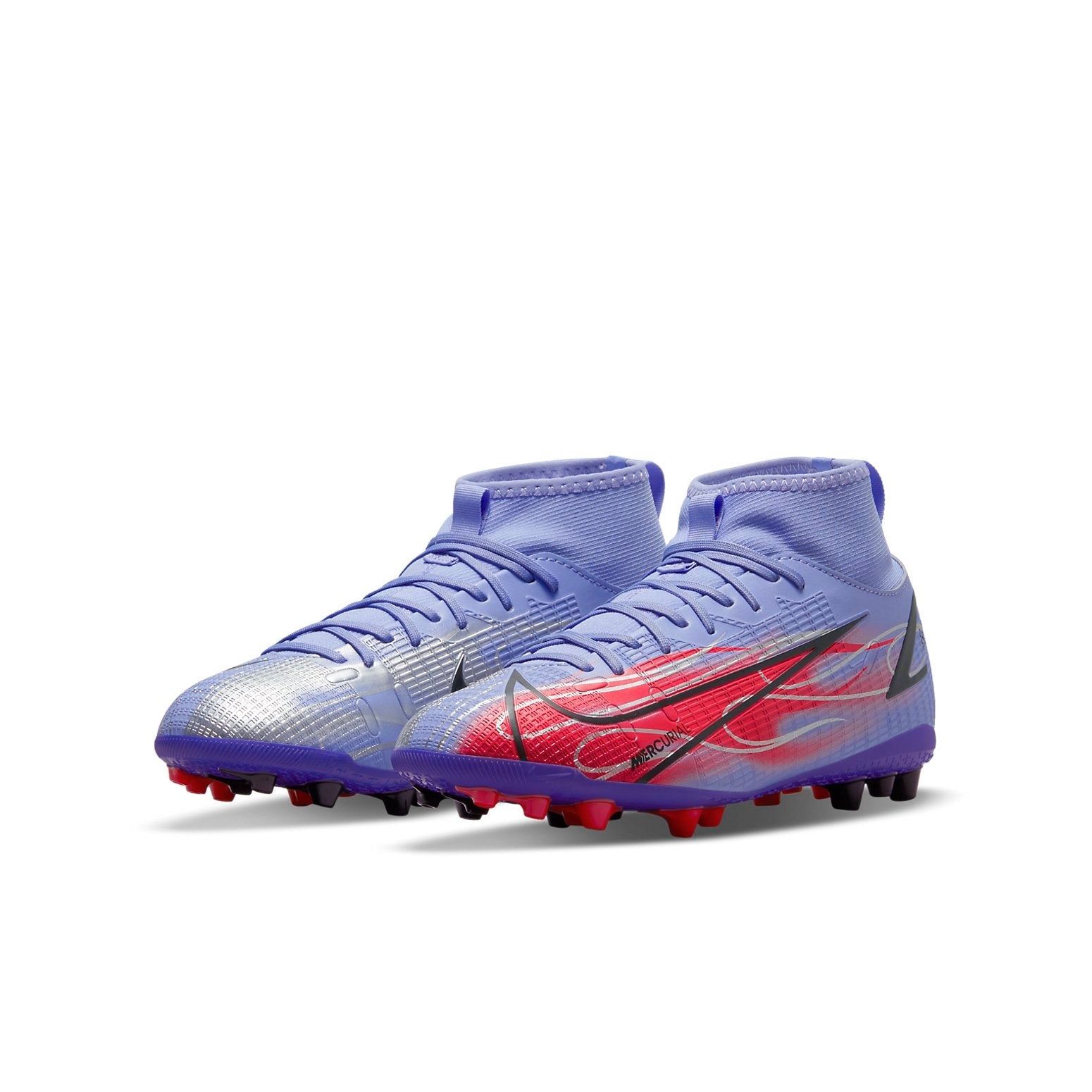 (GS) Nike Mercurial Superfly 8 Academy KM AG High-Top Soccer Shoes 'Purple Orange' DB2675-506