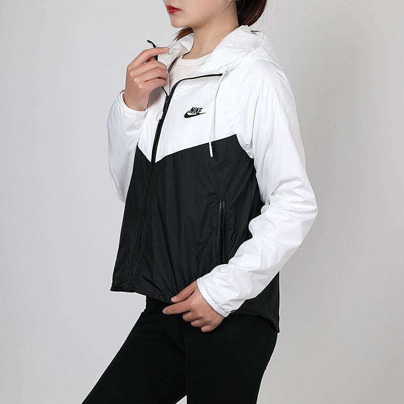 (WMNS) Nike Sportswear Windrunner Hoodie Jacket For Black/White BV3940-101