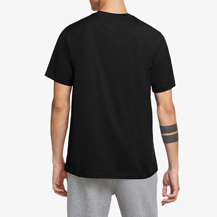 Men's Air Jordan Logo Pattern Printing Basketball Training Sports Short Sleeve Black T-Shirt DN1443-010