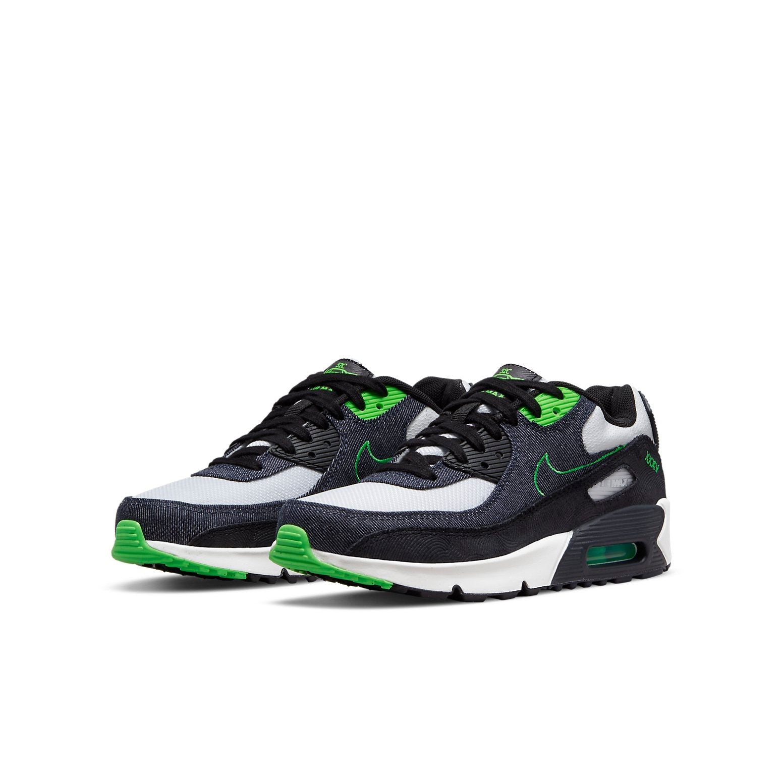 (GS) Nike Air Max 90 Leather SE 'Black Scream Green' DN4376-001
