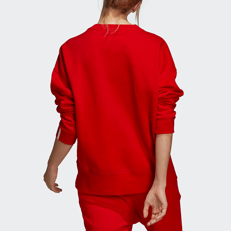 (WMNS) adidas originals Round Neck Pullover Red DU7192