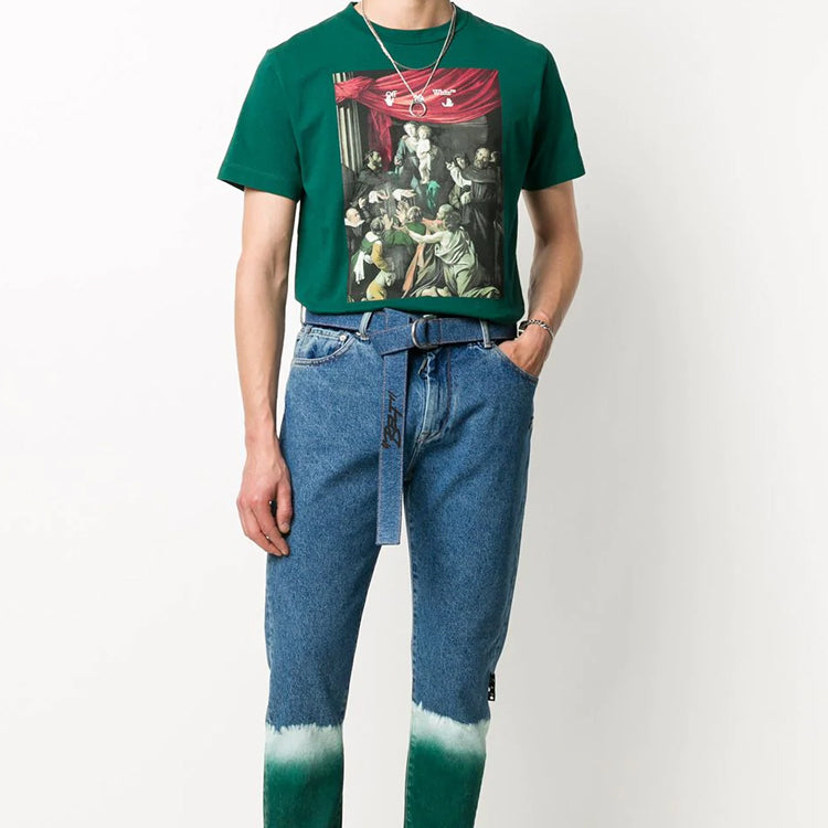 Off-White FW20 Caravaggio Printed Men Green OMAA027E20JER0085710