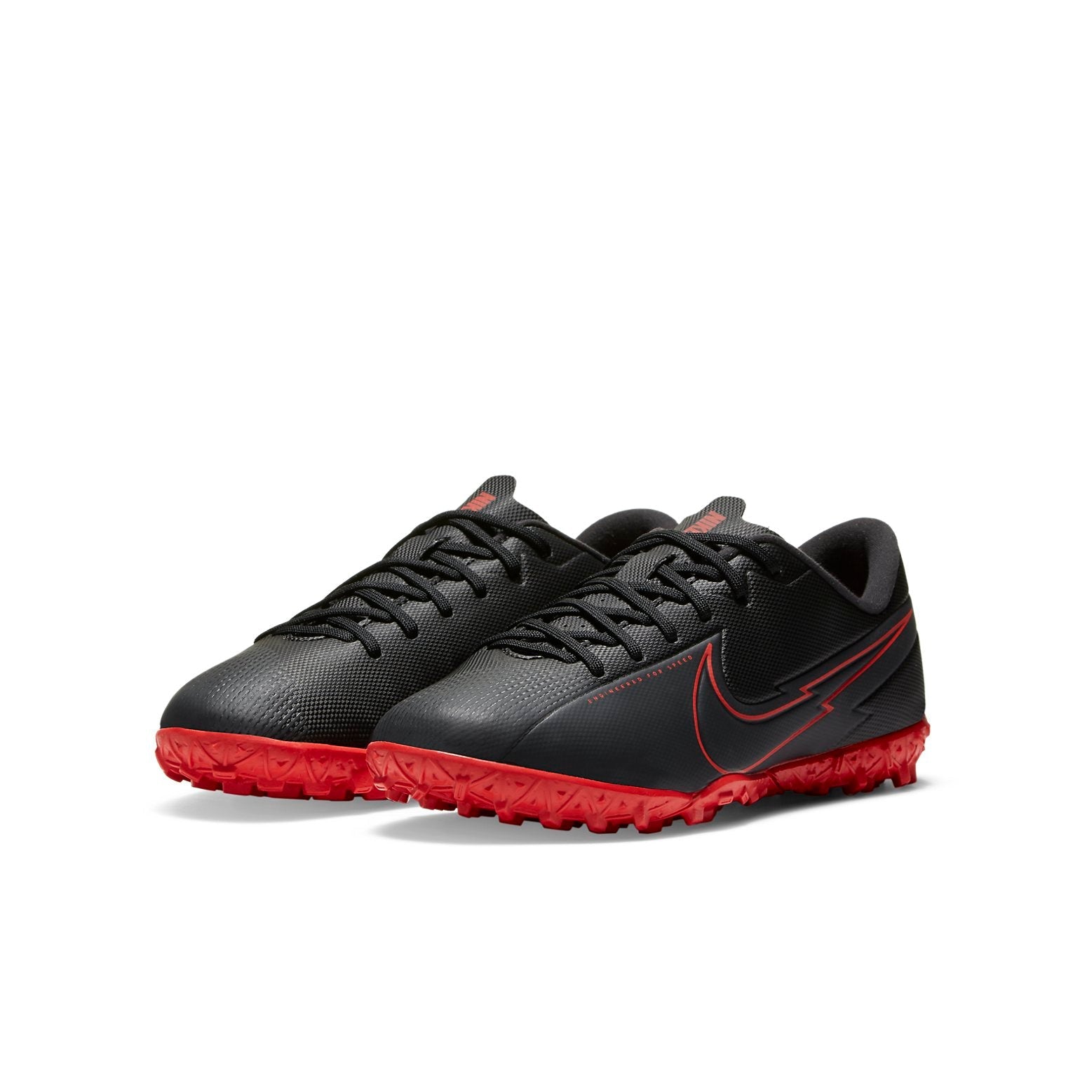 (GS) Nike Jr. Mercurial Vapor 13 Academy TF Turf 'Black Red' AT8145-060